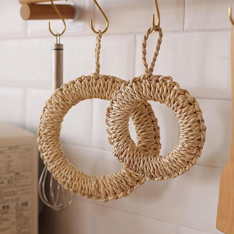 Ring Pot Holder Hemp Rope Braided Pad Pot Ring Pan Pad Coaster Insulation Pot Pad Kitchen Accessories Placemats For Table