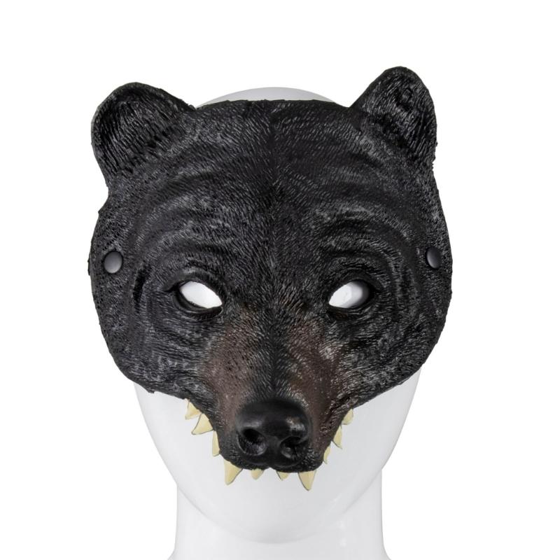 Realistic Bear Masquerades Mask Animal Head Half Face Mask for Halloween and Carnivals Parties Animal Costume Accessory