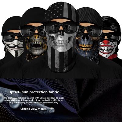 Maska rowerowa Motocyklowa Pełnotwarzowa Ochrona przed słońcem Letnia Lekka Oddychająca Kominiarka Podszewka kasku Dla mężczyzn Czaszka Halloween