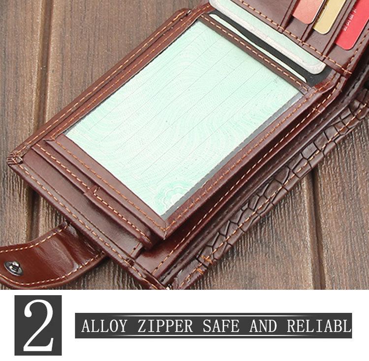 Męski Krótki Skórzany Portfel z Klamrą, Kieszonką na Monety i Etui na Prawo Jazdy