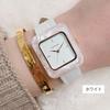 Kalanchoe Square Acetate Bezel Watch H05022A-1 WH Women's White