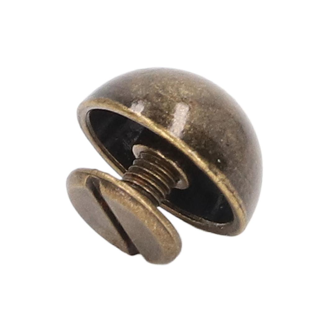 100 Sets Pilznägel Rundkopf 10mm Galvanisiert Halbkreis Legierung Rundkopfnieten für Punk-Kleidung Schuhe