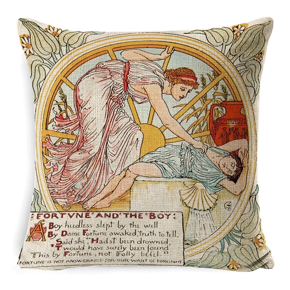 Pillow Ancient Greek Mythology Waist Support Office Sofa Cushion Home Bed Cushion Bedside Backrest