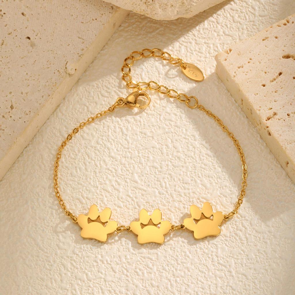 1/2/3 Cat Claw Bracelet for Women Girls,Gold Color Stainless Steel Chain Bracelets,Trendy Waterproof Jewelry Gift