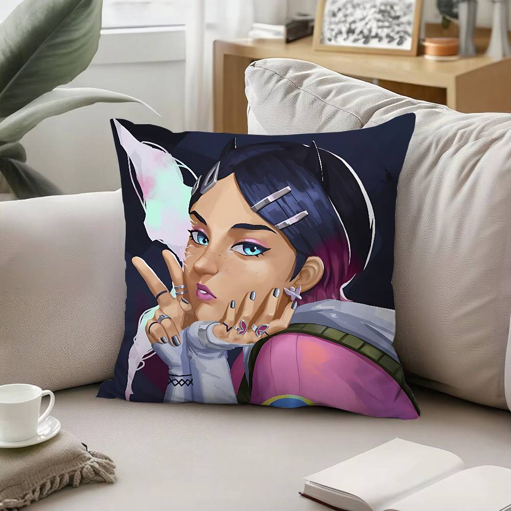 Cute C-Clove V-ValorantS Throw Pillow Covers Pattern Cushion Cover Suitable For Sofa Bedroom Car Pillow Cover