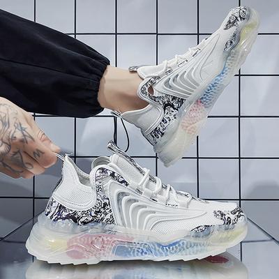2025 Summer New Casual Men's Sports Shoes Popcorn Sole Light Sports Shoes Men's Sports High-top Dad Shoes