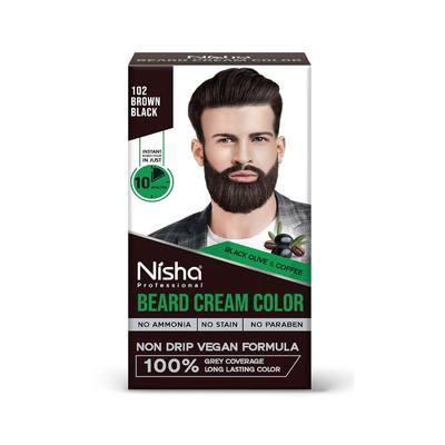 Nisha Beard Colour for Men 40gm Pack | Brown Black, Quick 10-Minute Grey Coverage, Ammonia & Paraben Free