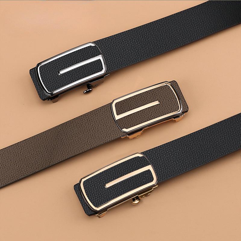 Men's Belt Toothless Automatic Buckle Leather Belt Business Casual Young and Middle Aged Belt Men