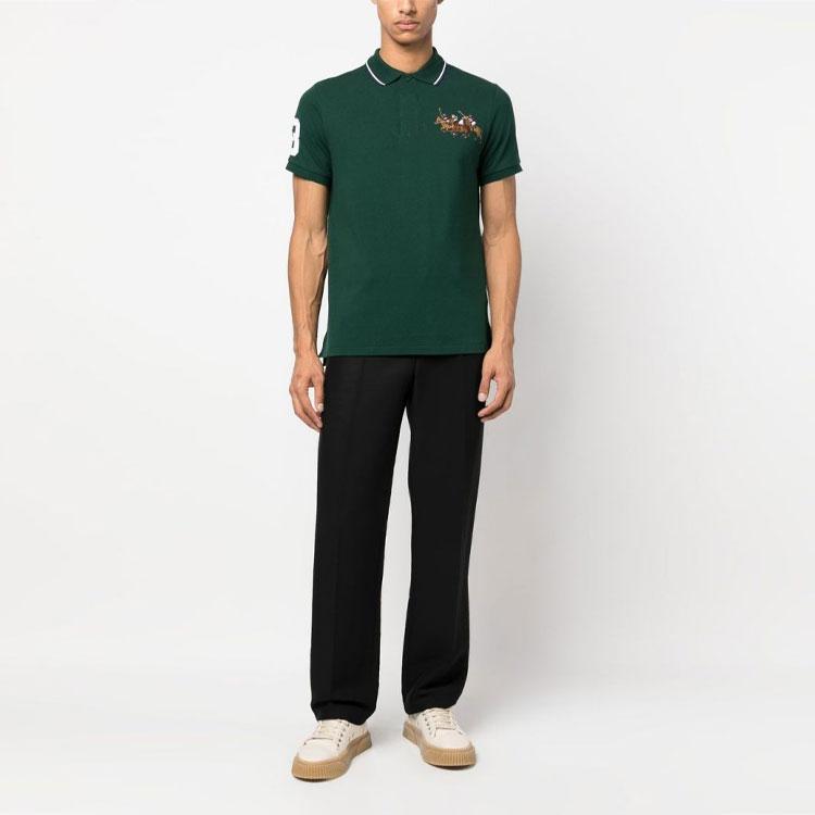 Polo Ralph Lauren SS23 Animal Pattern Straight Fit Short Sleeve Polo Shirt Men Tops Green 710900614-004