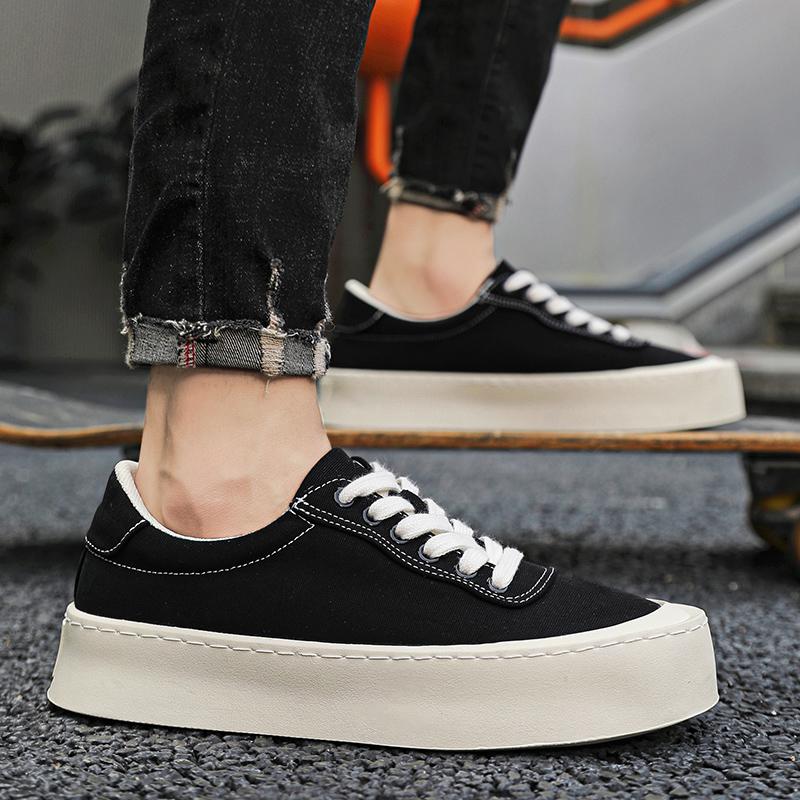 Men's Canvas Sneakers Platform Thick Sole Casual Shoes Outdoor Skateboarding Male Wlaking Shoes Zapatillas Hombre