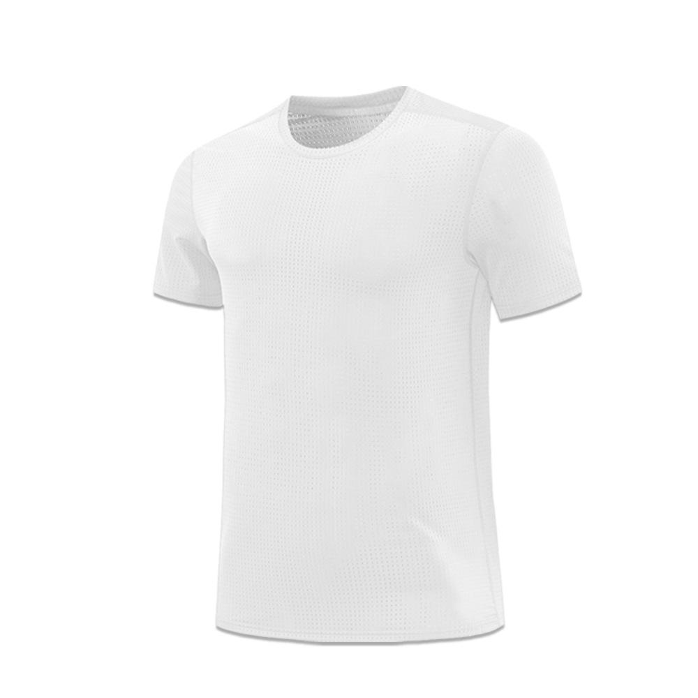 Men's Quick-Dry Ice Silk Sports Tee - Breathable, Sweat-Wicking, Short Sleeve Crew Neck.