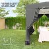 Gazebo Pop-Up 2,5 x 2,5 m con Pareti Laterali e Borsa per il Trasporto, Tenda da Giardino UPF50+ Regolabile in Altezza, Grigio Scuro
