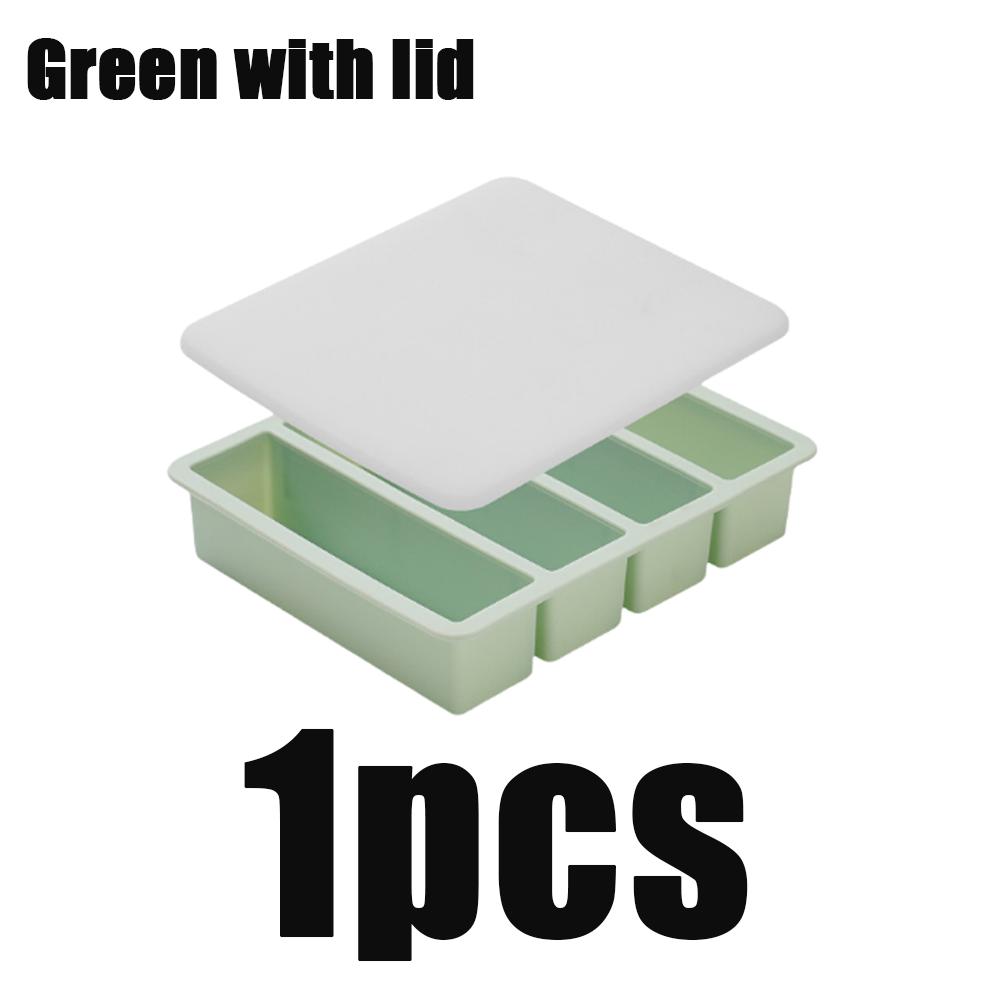 1pcs Strip-shap Ice Cube Trays Silicone 4 Grid Polychrome Durable Beer Drink Coffee Supplies Kitchen Easy-Release Ice Cube Molds