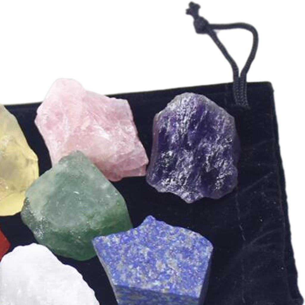 Stones Collection, Tumbled Polished Crystals Gemstones (2-3-5cm ) with Velvet Storage Bag