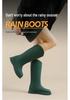 Women's Fashionable Waterproof High-Top Rain Boots: Non-Slip, Plush, Warm, Versatile Outdoor Work Shoes (Korean Style)