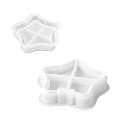 Silicone Star Tray Casting Mold for Resin Projects, Reusable Four Section Craft Mold for Home Casting and Soap Making