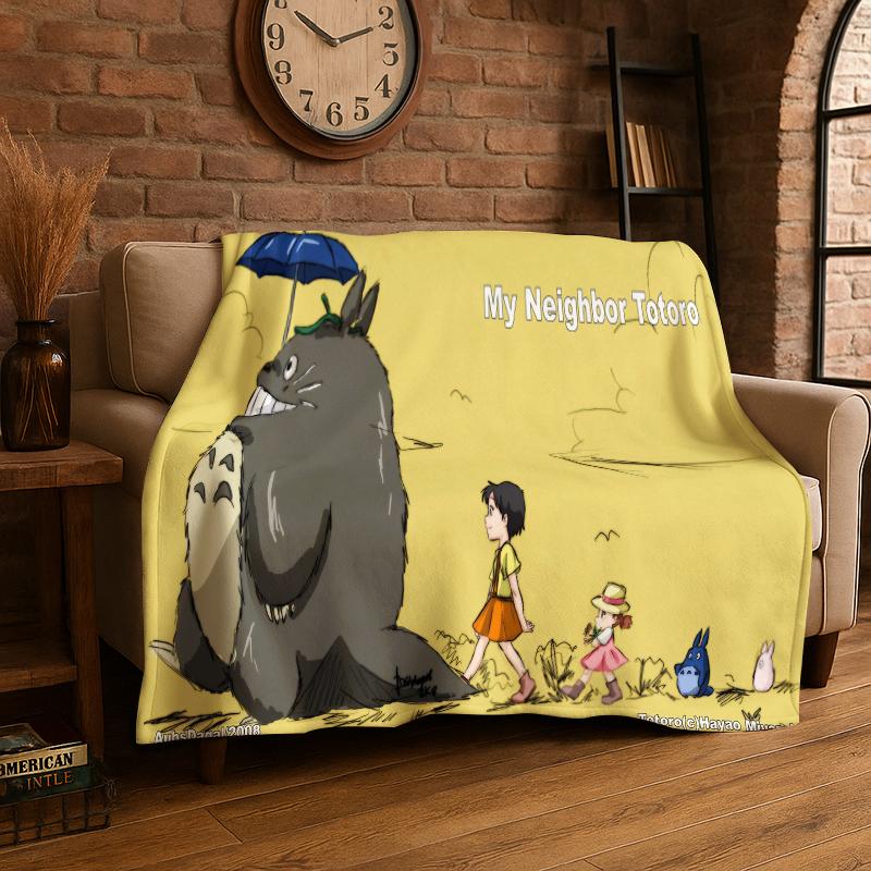 Klassische T-Totoro Cartoon Niedliche Flanelldecke Weiche Warme Überwurfdecke für Schlafzimmer Wohnzimmer Bett Reisen Camping Picknick Kind