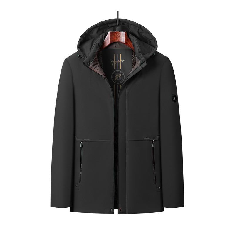 

Зимняя Новая Теплая Для Среднего и Пожилого Возраста Папа Хлопковая Мужская Повседневная Куртка Съемный Капюшон 5XL