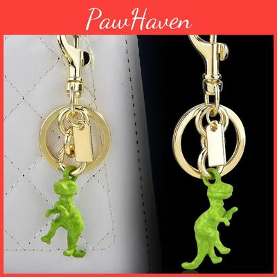 Green Dinosaur Keyring With Metal Finish For Bag Decor And Accessories