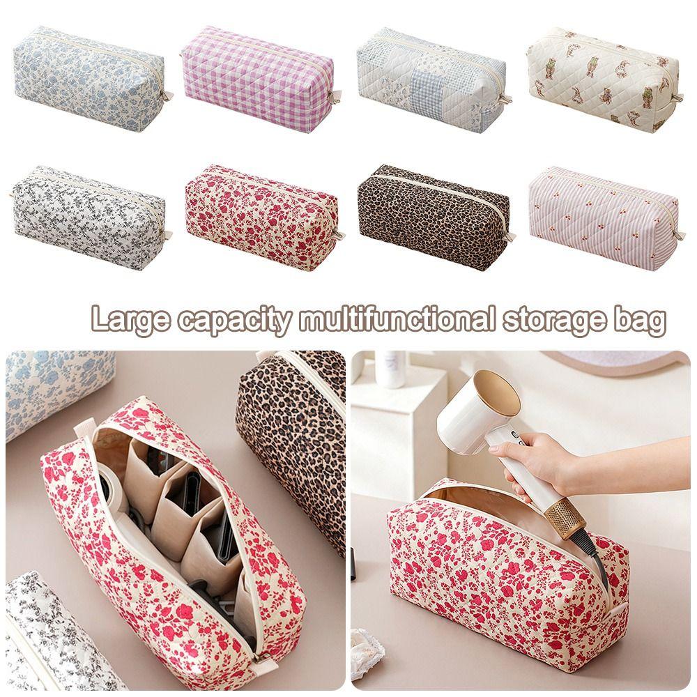 Soft Quilting Cotton Hair Dryer Storage Bag Large Capacity Multifunctional Curler Storage Bags Dustproof Printing Storage Bag