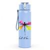 1PC Colorful Dragonfly Minimal Line Print 750ml Color Plastic Sports Water Bottle Leakproof Flip Straw Lid Suitable for Sports Office Home Use