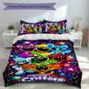 3pcs Smiling Critters Duvet Cover Set, Includes 1 Duvet Cover and 2 Pillowcases,Skin-Friendly&Comfortable Fabric,Suitable Bedding Sets