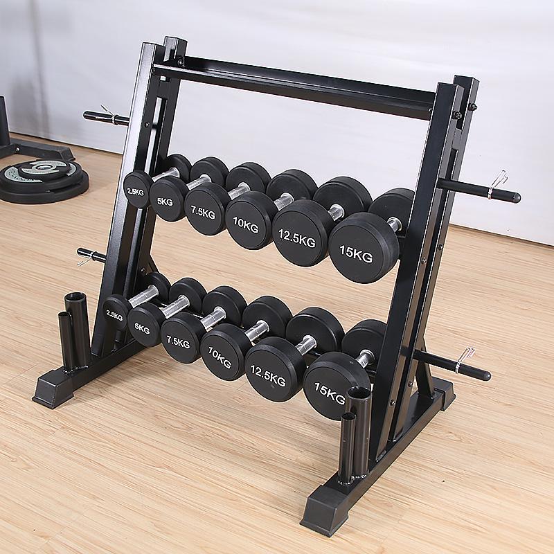 Home Triple-Layer Dumbbell Storage Rack - Multi-functional Vertical Gym Organizer