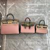 Cross-border Lychee Pattern Color Matching Platinum Bag Cowhide Women's Bag Contrasting Color Handbag Large Capacity Shoulder Crossbody Wedding Bag