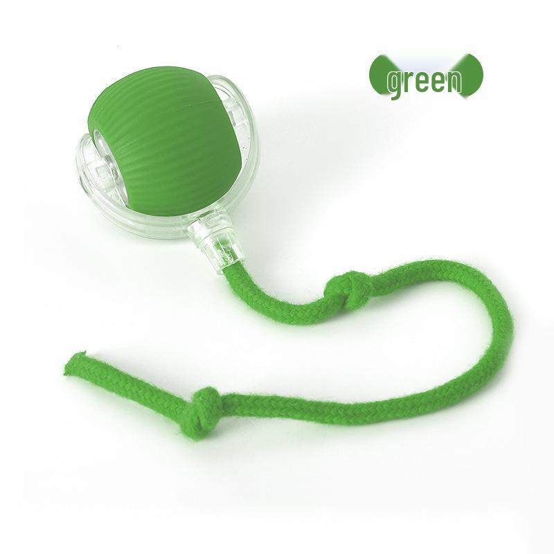 Bite-Resistant Automatic Cat Teasing Ball: Self-Entertainment Bouncing Toy with Rope for Cats