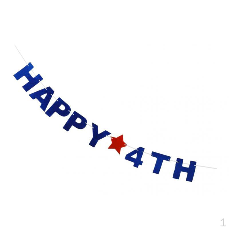 

Ткань Happy 4th висячие флаги, баннеры ко Дню независимости США, патриотический знак, украшение Red Blue Banner