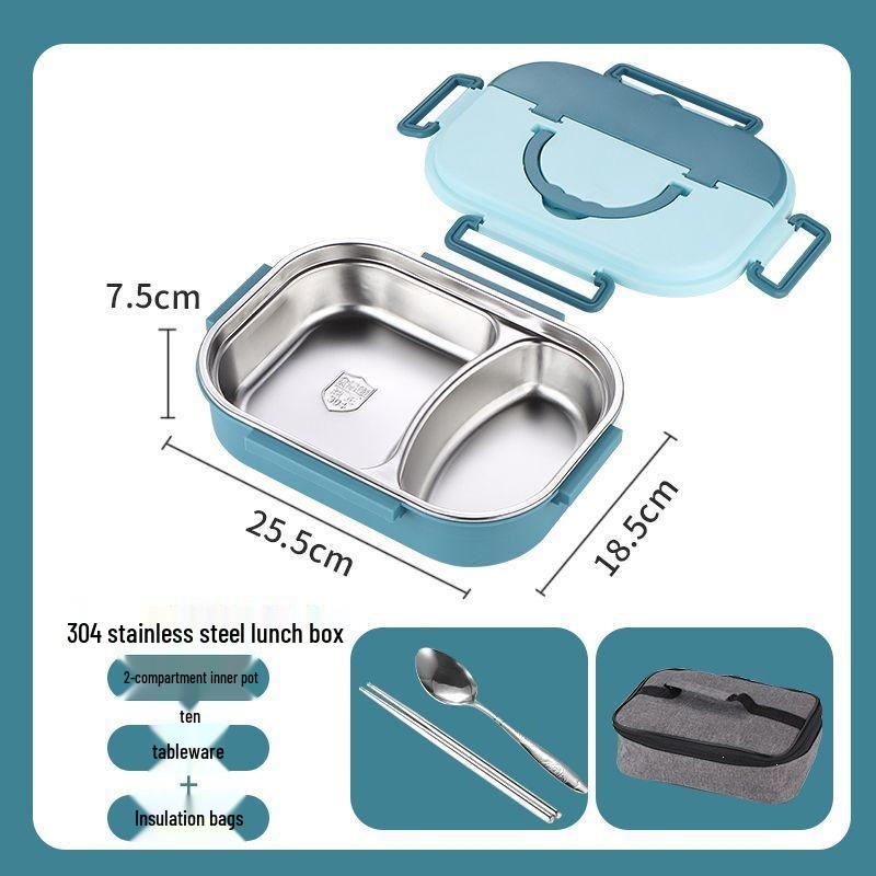 304 Stainless Steel Insulated Kids' Lunch Box with Compartments and Lid—Anti-Scald, Food-Grade, Perfect for School or Office.