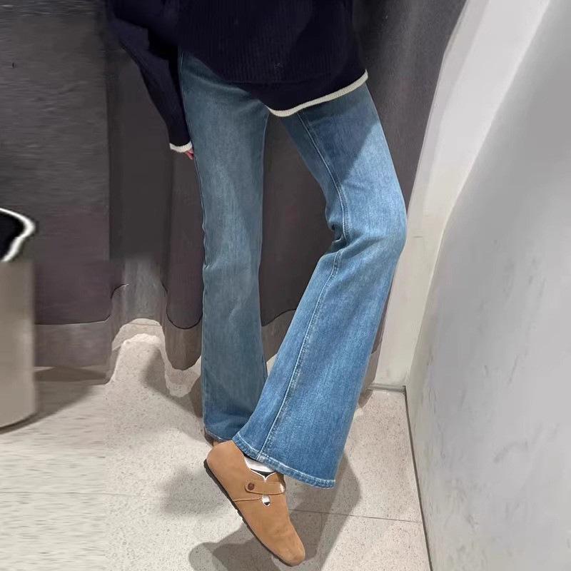 Blue Women s High Waist Stretch Micro-Flare Jeans - 2025 Spring-Autumn Collection S [42-47 kg]