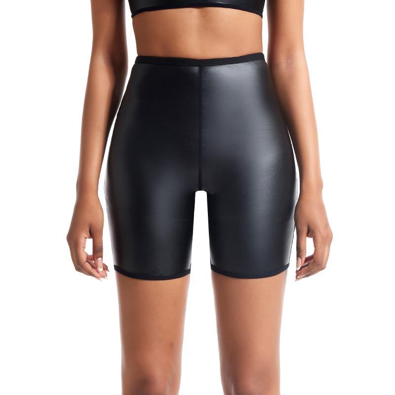 Nahtlose Damen-Shapewear-Hose mit dreiviertellangem Bein, formend für Hüfte und Taille, aus Leder
