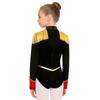 Children‘s Circus Themed Leotard Sparkly Rhinestones Long Sleeve Tassel Shoulder Pads Contrast Color Bodysuit for Stage Performance