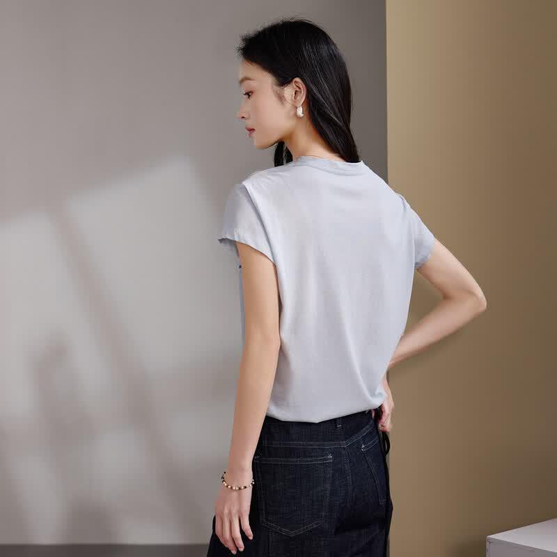SOFSIL 2026 Summer Embroidered Short-Sleeve T-Shirt
