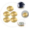 HEMOTON 5 Pack Round Coasters, 2.6 Inch Golden Brass Coasters for Drinks, Glass Cup Coasters Set, Protection Tabletop,Countertop and Surfaces from
