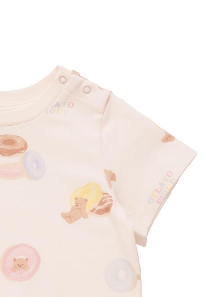 Gelato Pique Baby Donut Bear Print Size 80 T-Shirt, PBCT252455, PNK,