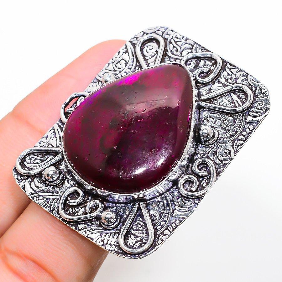 

Кольцо из стерлингового серебра 925 пробы с натуральным розовым лабрадоритом, размер 11,5 r5G82