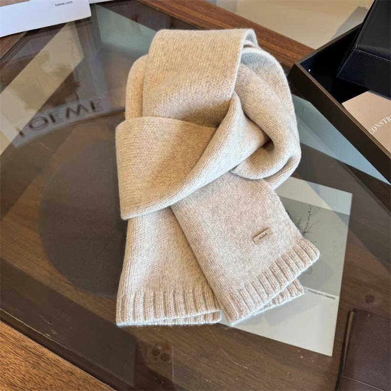 High Quality 100% Wool Scarf Women Men Autumn Australian Pure Wool Knitted Muffler Female Male Solid Simple Decorate Scarves