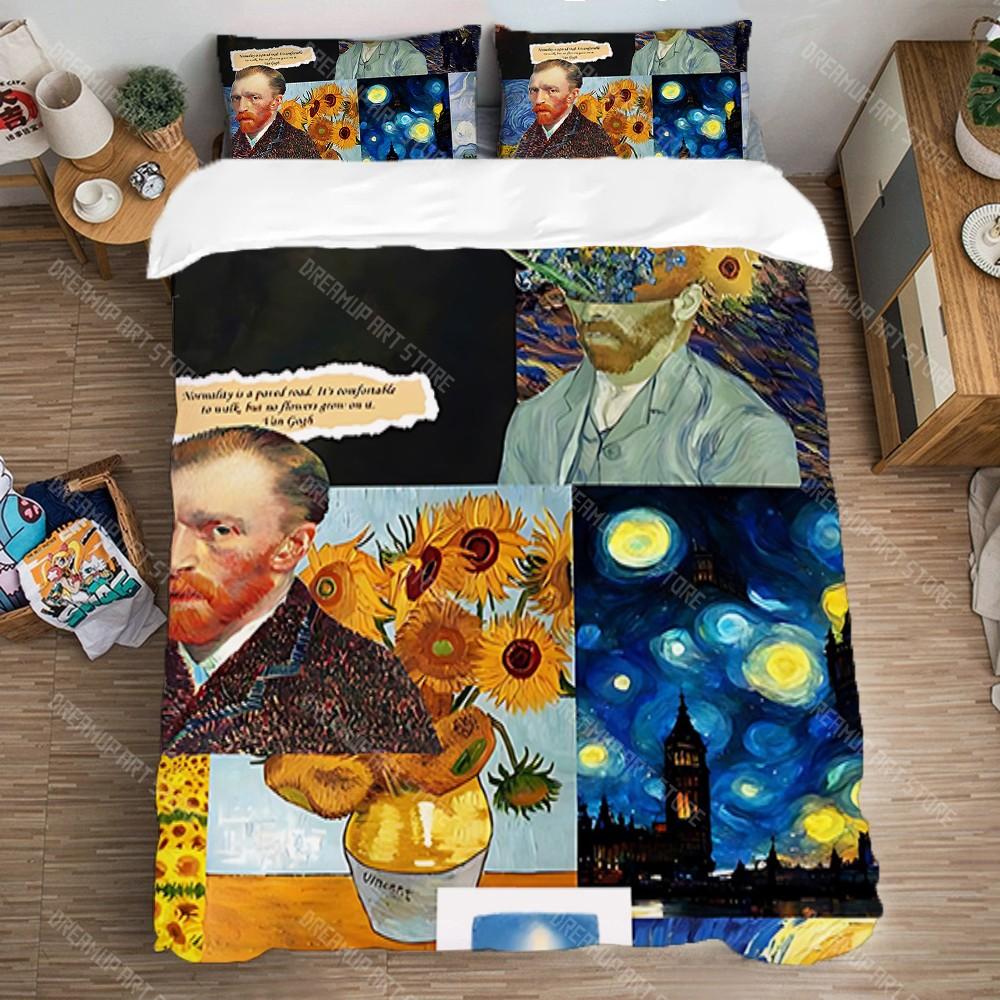 Bed Set Duvet Cover Set Single Double Large Size Fashion Queen Bed Comforter Sets Bedding Decorations Van Gogh Pillowcase Art