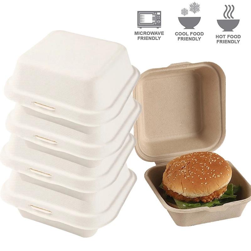 10/20pcs Disposable  Lunchbox Bento Food Containers Baking Dessert Cake Bowl Packaging Burger Snack Boxes Microwavable Home