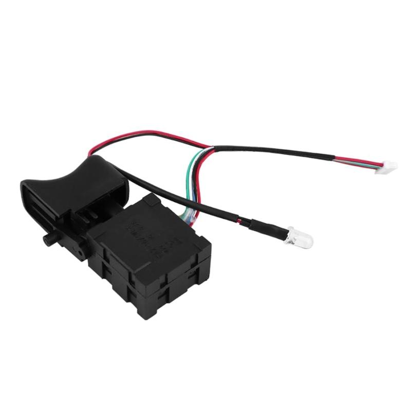 DC 7,2V-24V Staubdichter Elektroschalter für Bohrmaschine Lithium-Akku Kabelloser Auslöseschalter mit kleinem Licht für Stromversorgung
