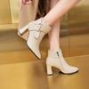Women'S Sexy Heels  Autumn Winter Platform Buckle Pointed Ankle Boots Fashion High Quality Designer Women'S Boot Botas Mujer