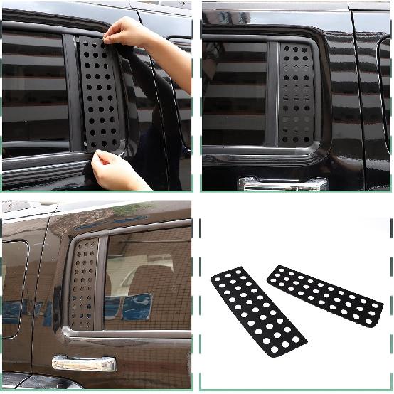 PIUGILH Car Rear Window Glass Panel Cover Decal, Car Rear Window Glass Panel Trim for Hummer H3 2005-2009, 2Pcs (Honeycomb Deco)