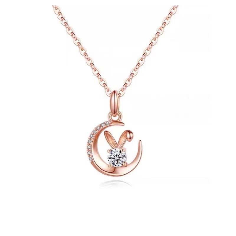 Exquisite Moon Rabbit Necklace Temperament Daily Versatile