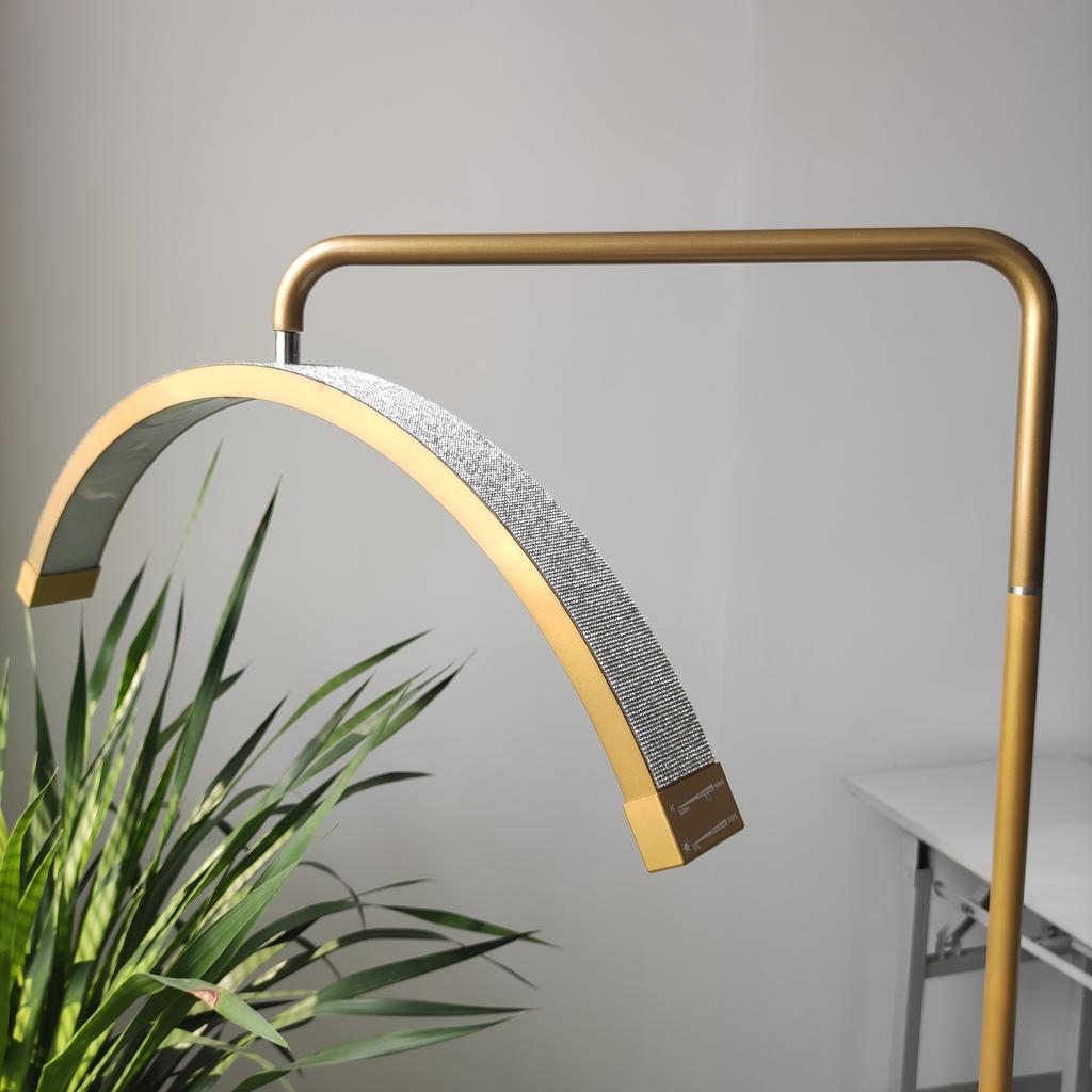 FOSOTO Fast Shipping Led Half Moon Eyelash Extension Floor Lamp Beauty Salon Make Ring Light for Nail Artist Lashes Extension