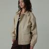 Nayro Belted Leather Blouson Cream