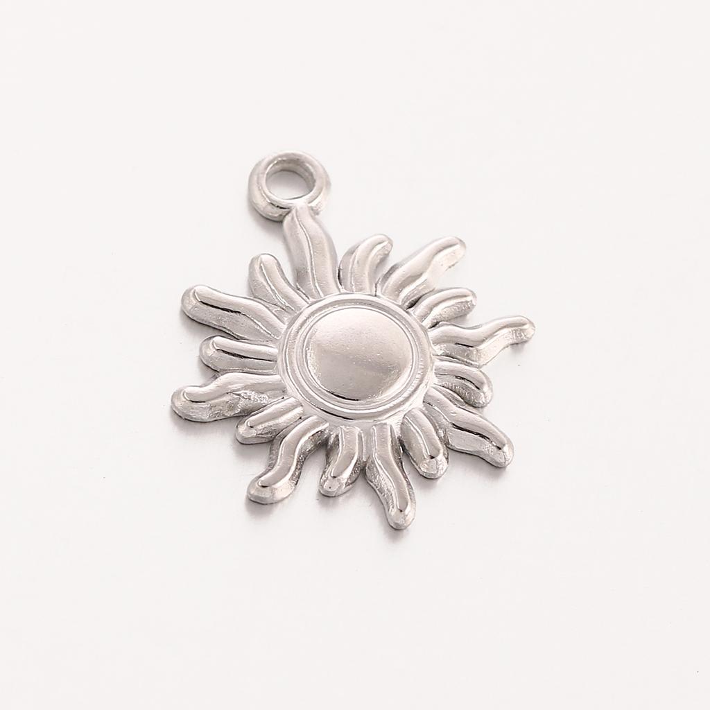 Fashion DIY Gold Plated Stainless Steel Charms Simple Sun Shape Pendants Charms for Necklace