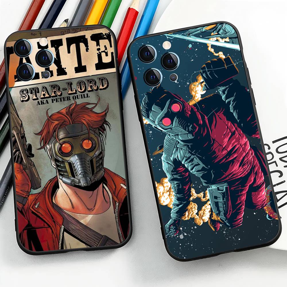 Disney Star Lord For iPhone 17 Air 16 15 14 13 12 11 Pro Black Soft Cover Phone Case