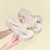 Daily Wind Elegant Temperament Cool Slippers Spring and Summer Soft Bottom Not Tired Feet Bow Design Sense Slippers